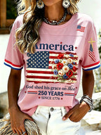 Women's 250th Anniversary Print V-Neck Top
