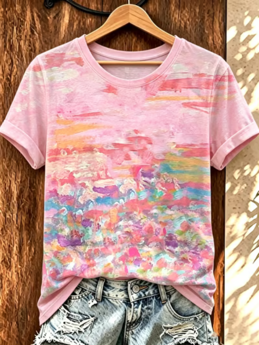 Women's Breast Cancer Awareness Print Casual T-Shirt