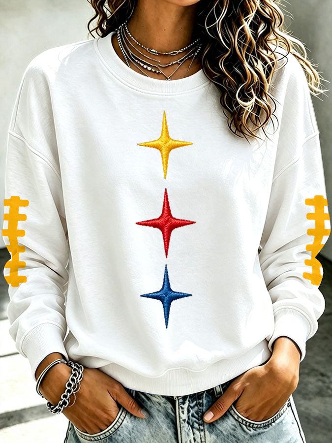 Women's Football Printed Casual Sweatshirt