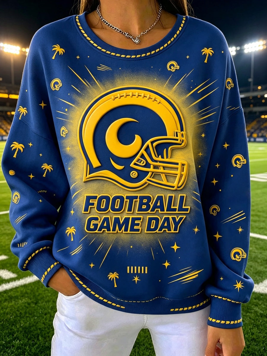 Women'S Football Game Print Casual Sweatshirt