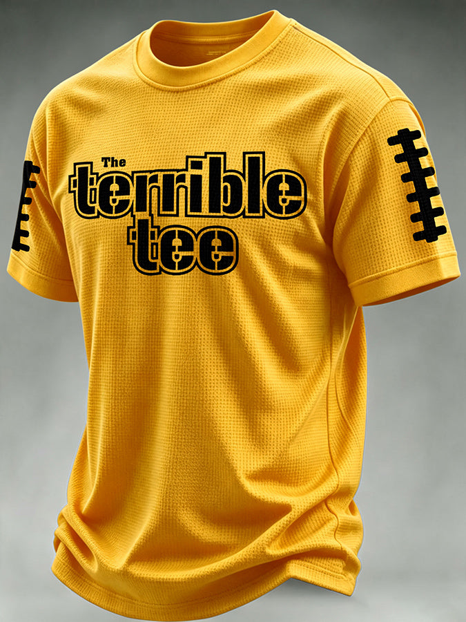 Men'S Football Print Waffle T-Shirt