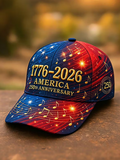 Men'S Gradient 1776-2026 America 250Th Anniversary Music Note Art Print Baseball Cap