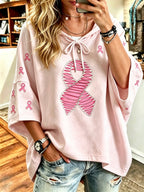 Women's Breast Cancer Awareness Ribbon Pattern Hoodie