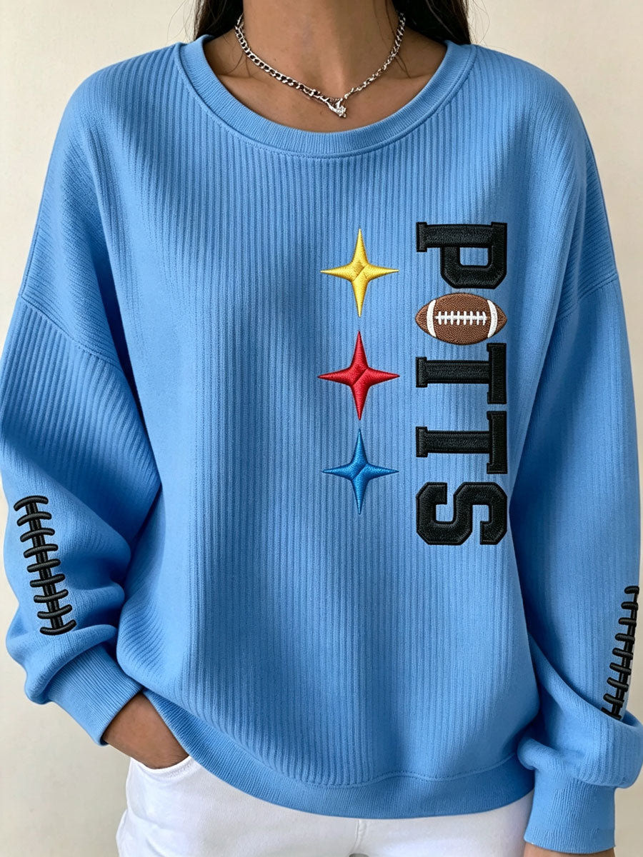 Women'S Football Print Casual Sweatshirt