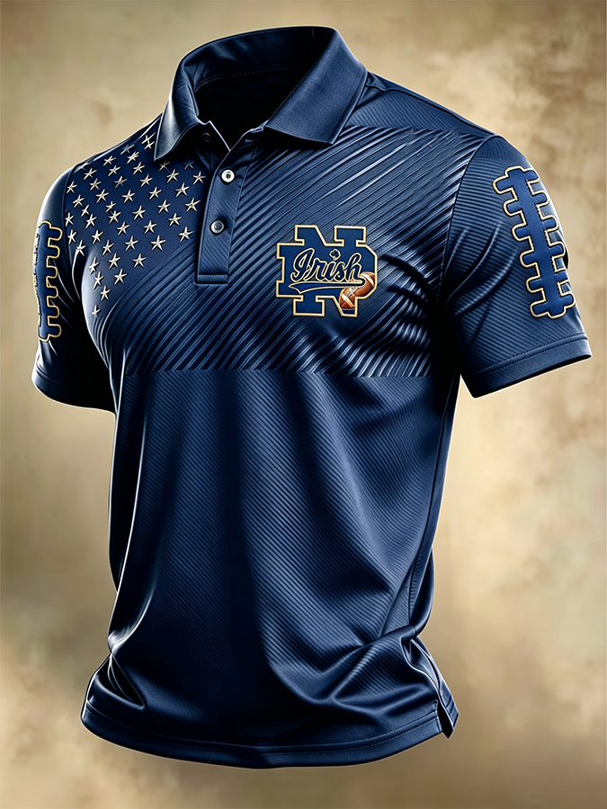 Men'S Retro Rugby Collar Polo T-Shirt