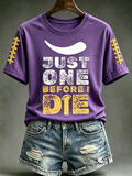 Women's Football Fan Printed Round Neck T-Shirt