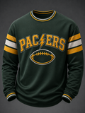 Men'S Fan Printed Round Neck Long Sleeved Sweatshirt