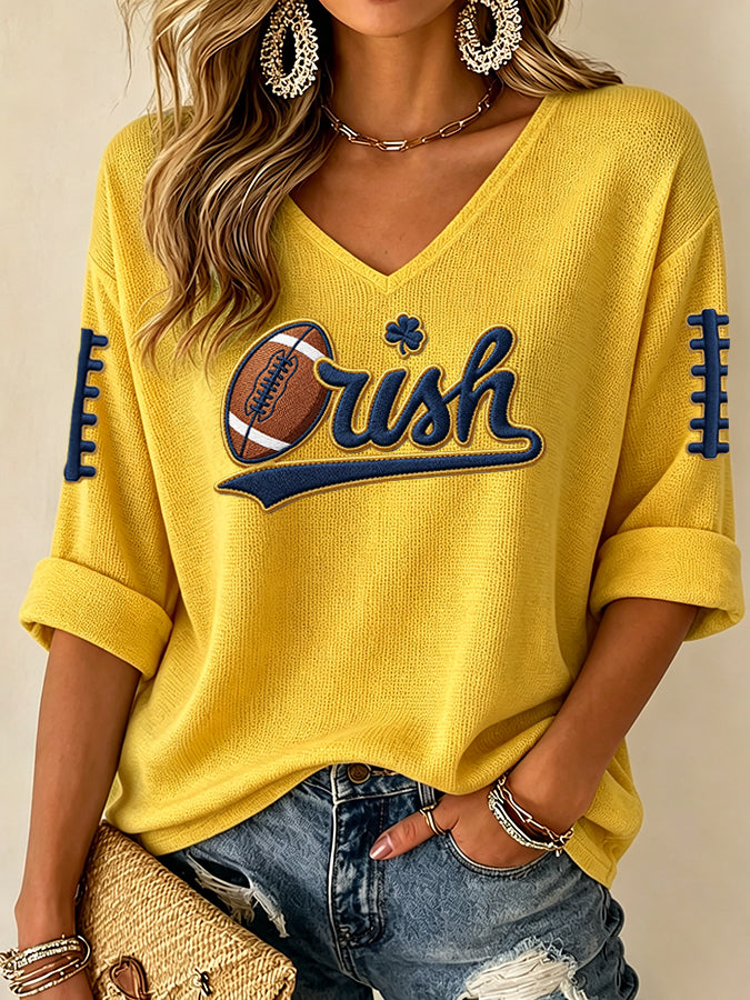 Women's University Football Fans Waffle Top