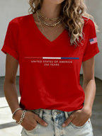 Women'S America Flag Print Casual T-Shirt
