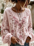 Women'S Breast Cancer Awareness Month Printed Long Sleved Round Neck T-Shirt
