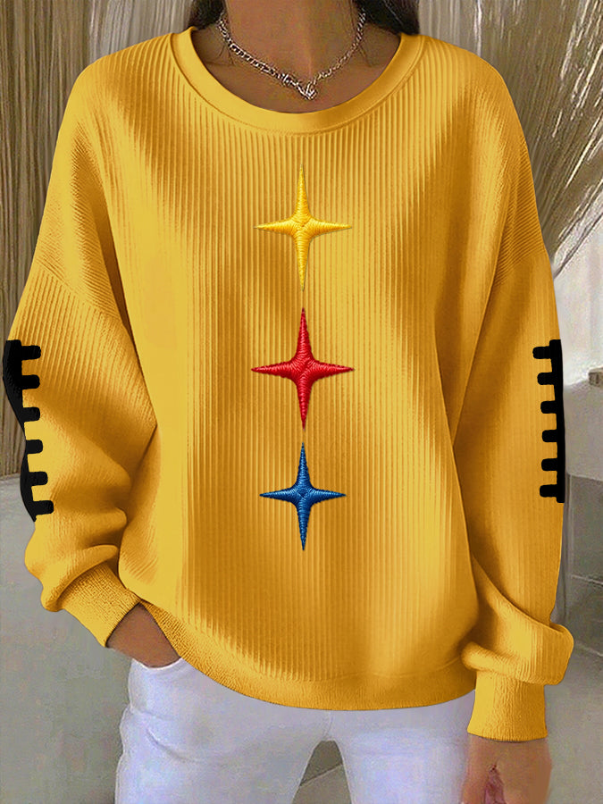 Women'S Football Print Casual Sweatshirt