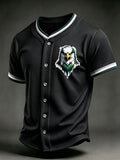 Men's Football Print Waffle V-neck Cardigan