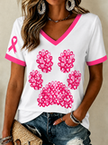 Women'S Breast Cancer Awareness Printed Short-Sleeve T-Shirt