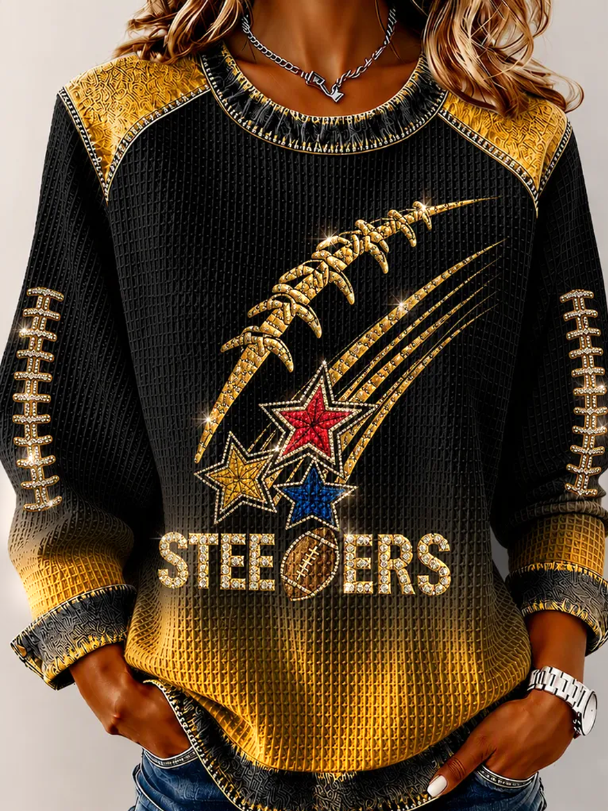 Women'S Rugby Print Long-Sleeved Sweatshirt