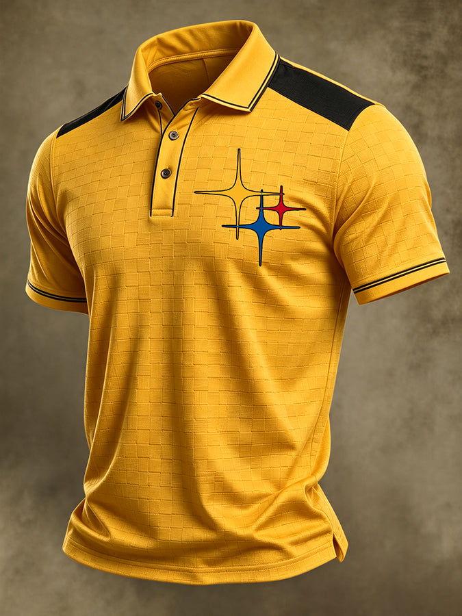 Men'S Football Print Polo Shirt
