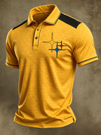 Men'S Football Print Polo Shirt