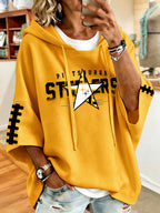 Women'S Football Print Hooded Sweatshirt