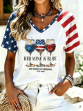 Women's casual retro Patriot T-shirt