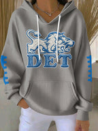 Women'S Football Print Hooded Sweatshirt