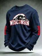 Men'S Football Printed Waffle T-Shirt