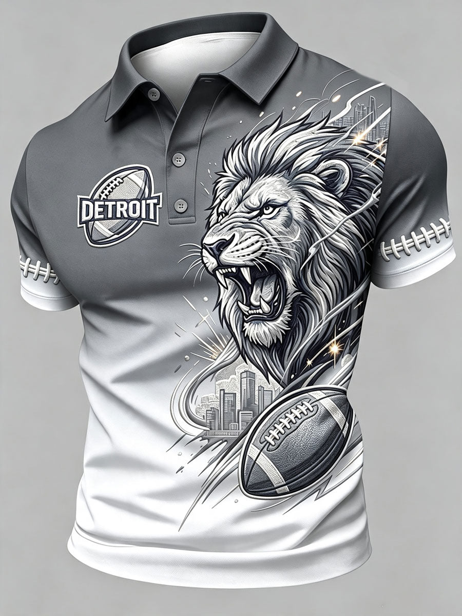 Men'S Football Fan Printed Polo Shirt
