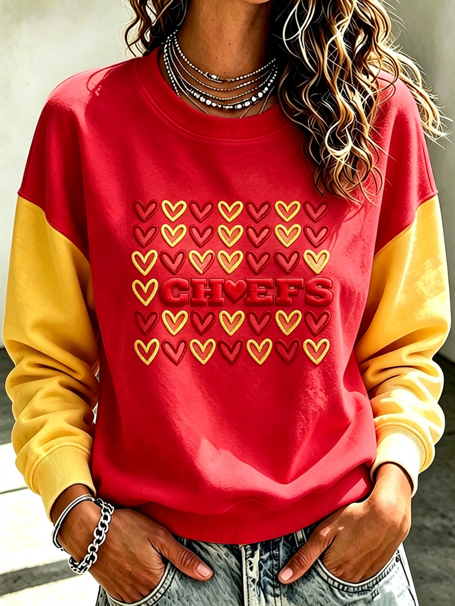 Women's Football Printed Casual Sweatshirt