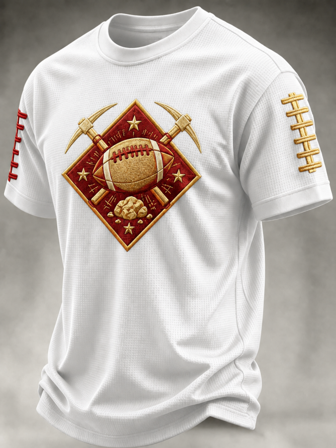 Men'S Football Print Waffle T-Shirt