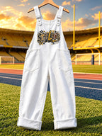 Women'S Football Fans Print Patchwork Jumpsuit