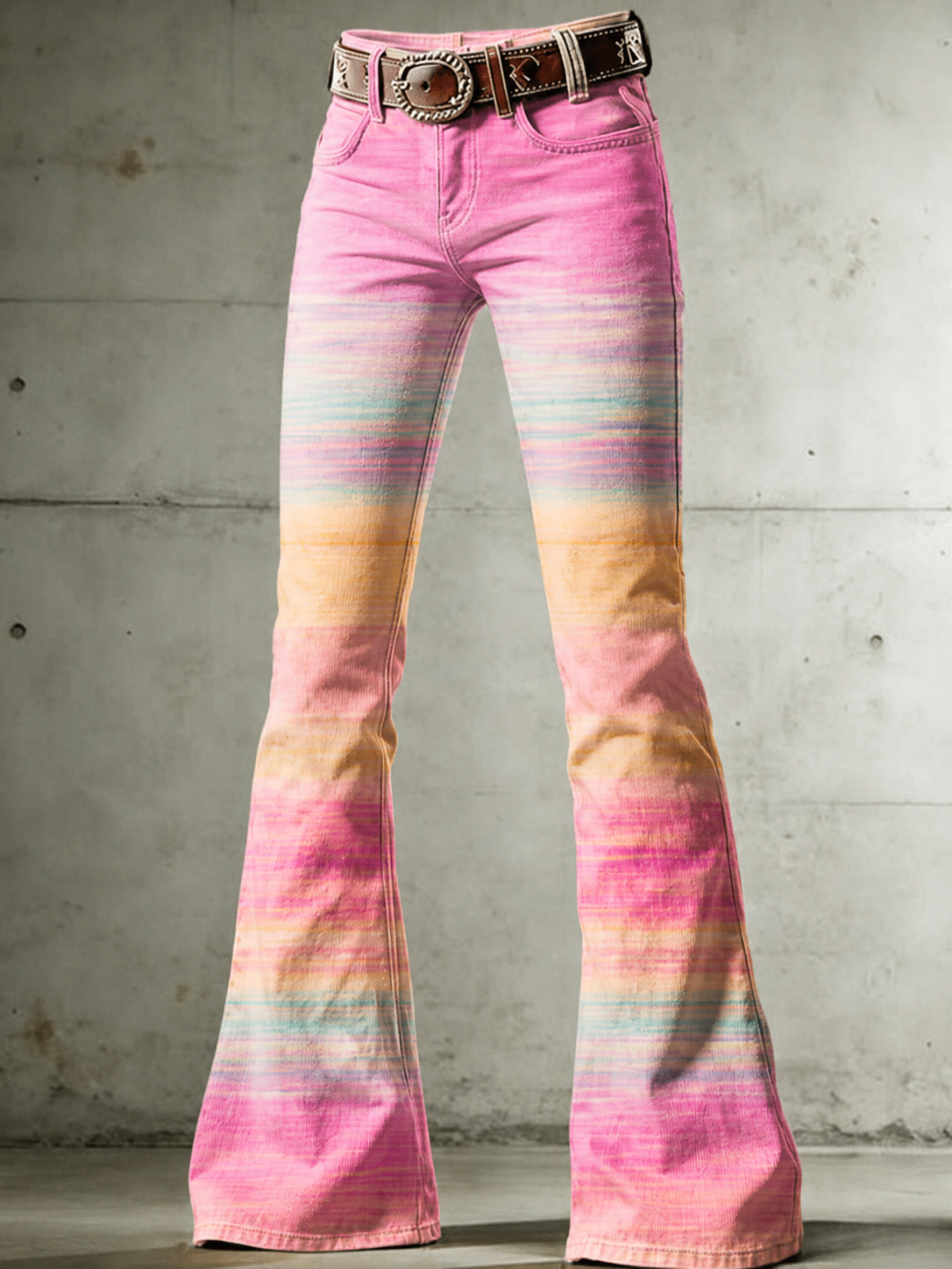 Women'S Contrasting Design Printed Casual Pants