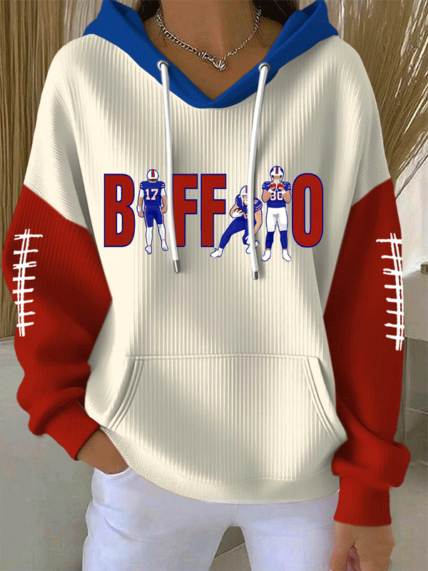 Women'S Football Casual Printed Hoodie