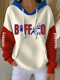 Women'S Football Casual Printed Hoodie