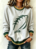Women's Football Printed Casual Sweatshirt