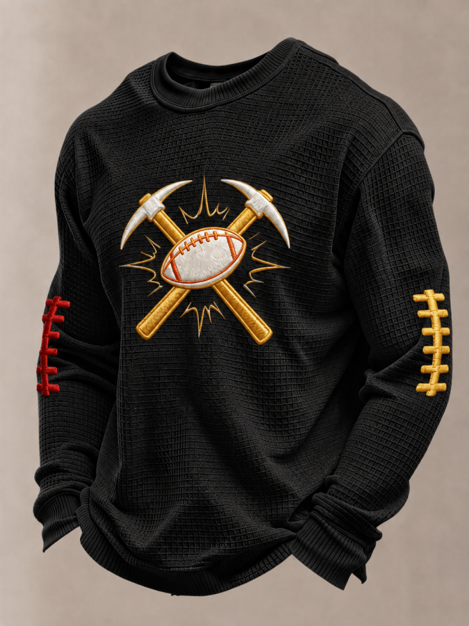 Men'S Football Fans Printed Waffle T-Shirt