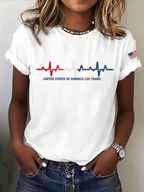 Women'S  Flag Printed Casual T-Shirt
