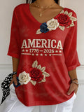 Women's 250th Anniversary Printed Casual T-shirt