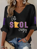 Women'S Football  Print Waffle  Top