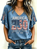 Women's USA 250th Anniversary Casual Printed Top