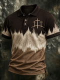 Men's Western-Style Faith Print Casual Polo Shirt