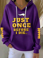 Women'S Football Print Hooded Sweatshirt