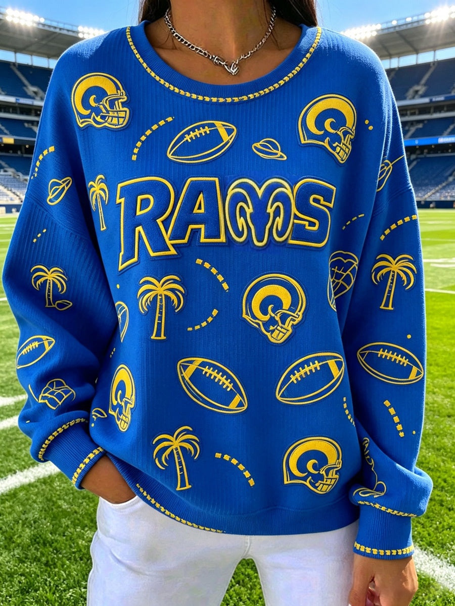 Women'S Football Game Print Casual Sweatshirt