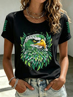 Women'S Retro Football Print T-Shirt