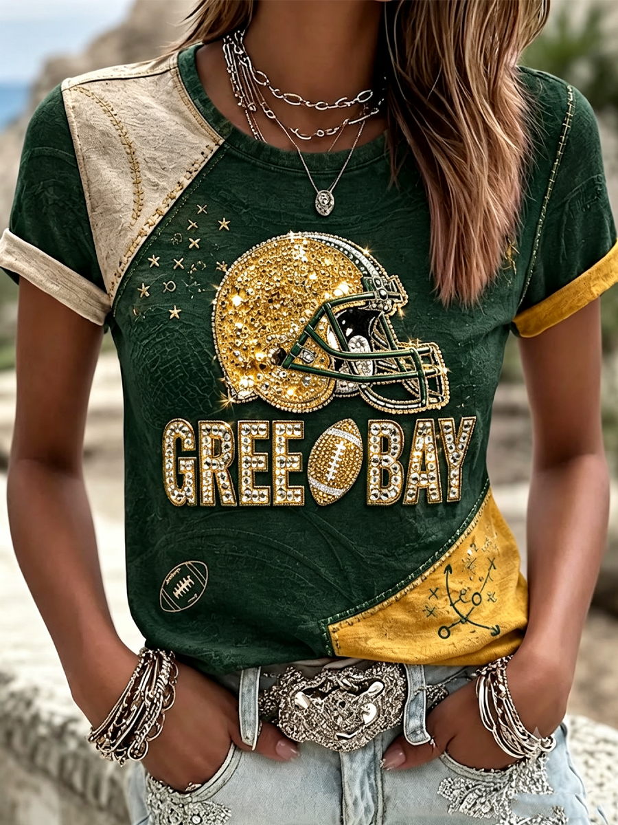 Women'S Fan Printed Round Neck T-Shirt