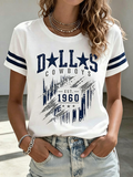 Women'S Retro Rugby Round Neck T-Shirt
