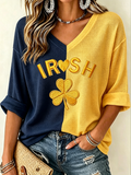 Women'S Rugby Patterned Waffle V-Neck Top
