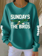 Women's Football Print Casual Sweatshirt