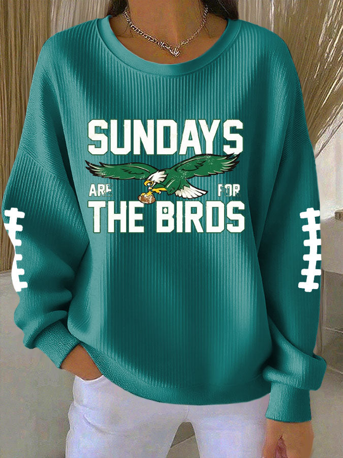 Women's Football Print Casual Sweatshirt